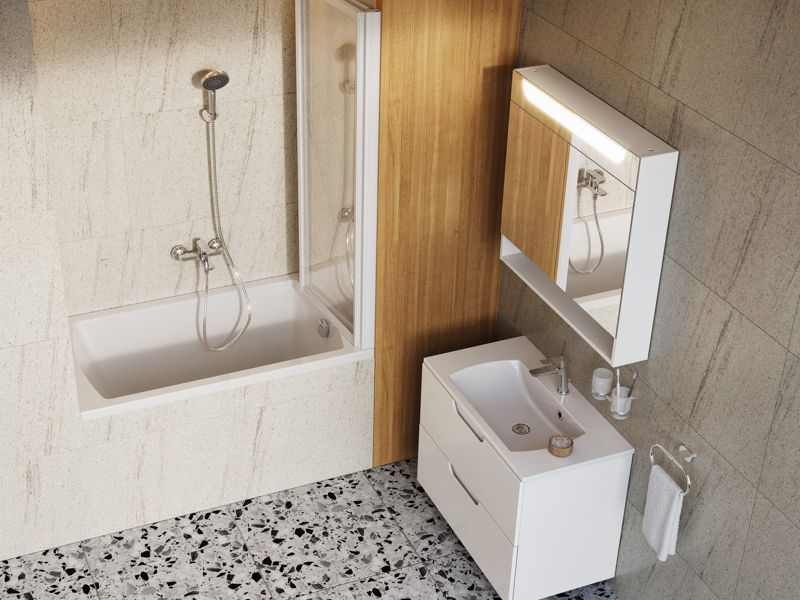 Akryl rektangulært badekar Ravak CLASSIC II 120x70 N snowwhite 1 stk