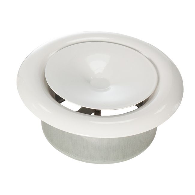 Darco indblæsningsanemostat 125 mm med hvid ramme