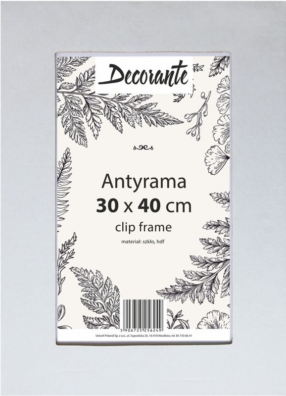 Glas-antiramme 30 x 40 cm