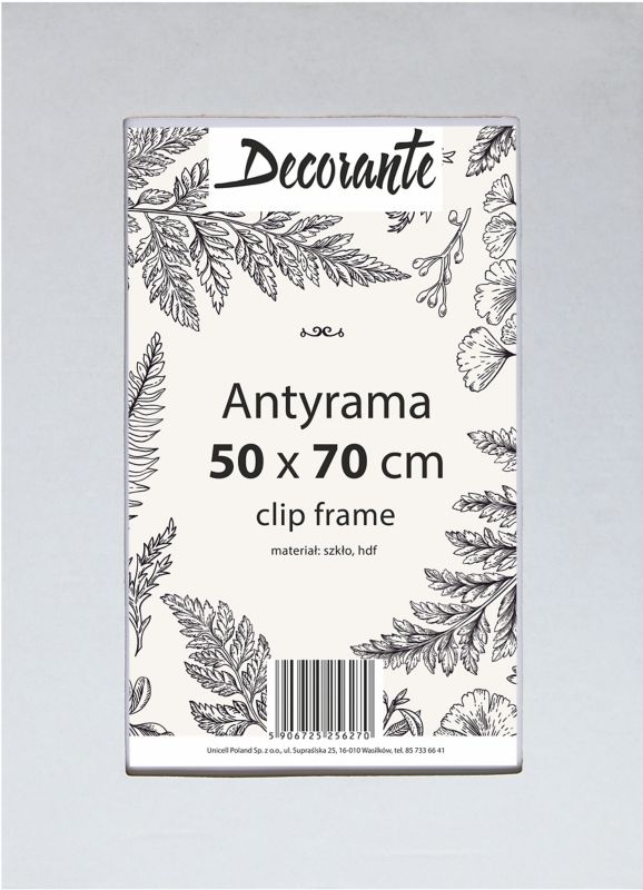 Glas-antiramme 50 x 70 cm