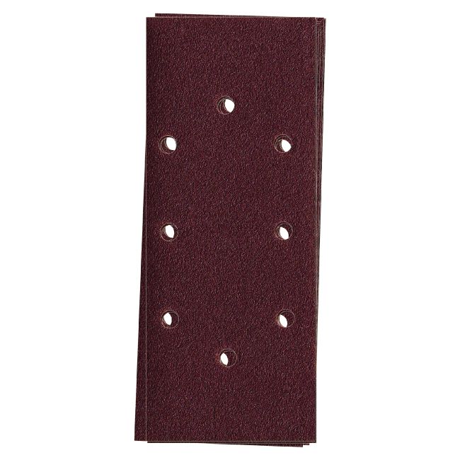 MacAllister slibepapirark 93 x 230 mm P80 med 2+6 huller, 10 stk.
