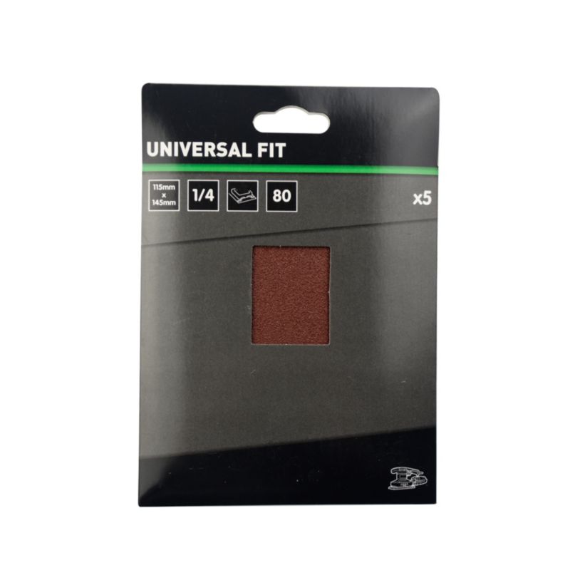 Universal slibeark 145 x 115 mm P80, 5 stk.