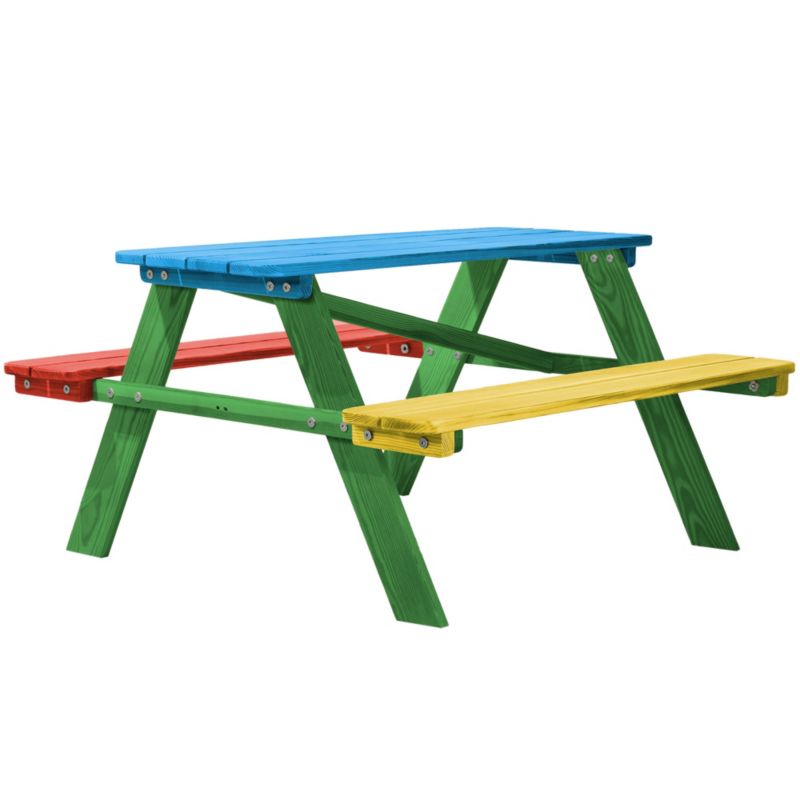 KADAX Børnehavebænk i træ med bord til haven