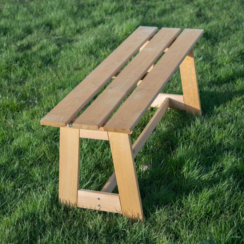 KADAX Træbænk til Have uden Ryglæn 119 cm Solid Parkbænk til Terrasse