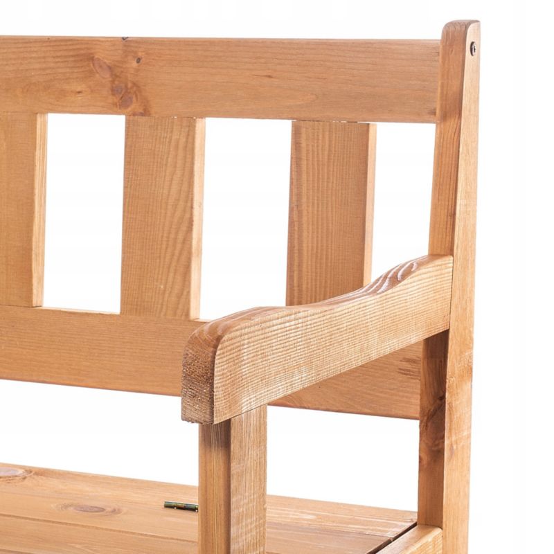 KADAX træbænk til have med rygstøtte og opbevaringskasse, 120 cm – terrasse, balkon, have