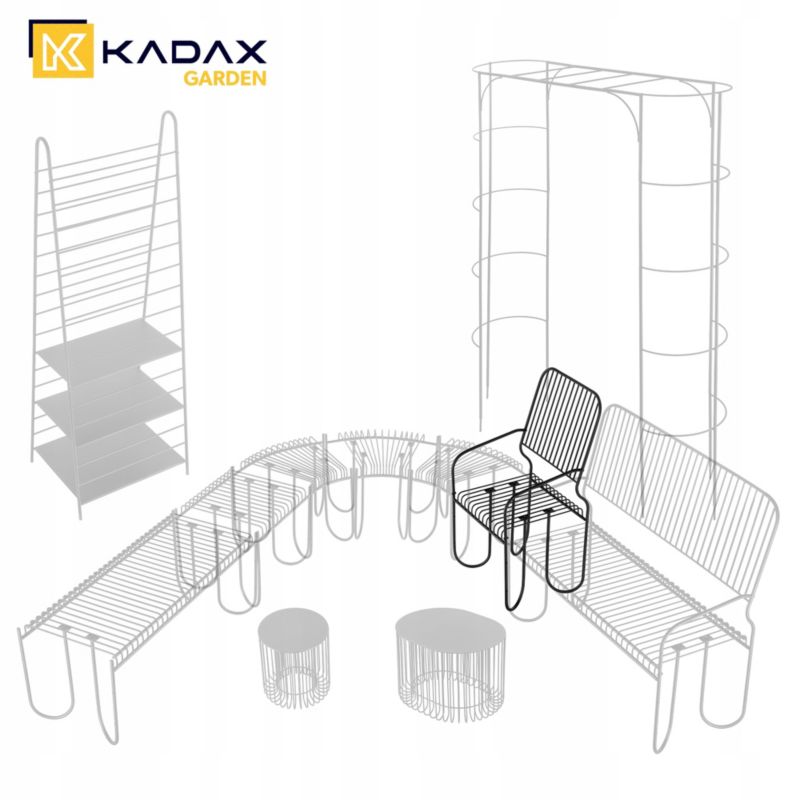 KADAX havebænk med rygstøtte parkbænk 50 cm