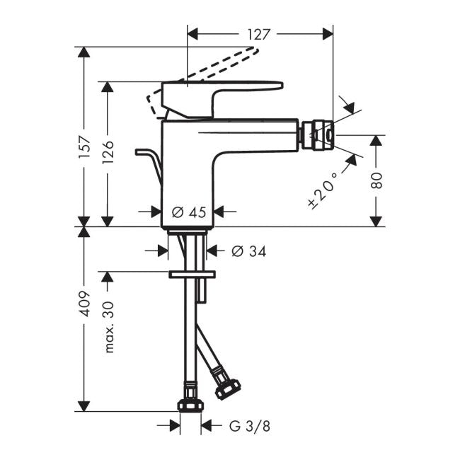 Hansgrohe Blend bidetbatteri mat-sort