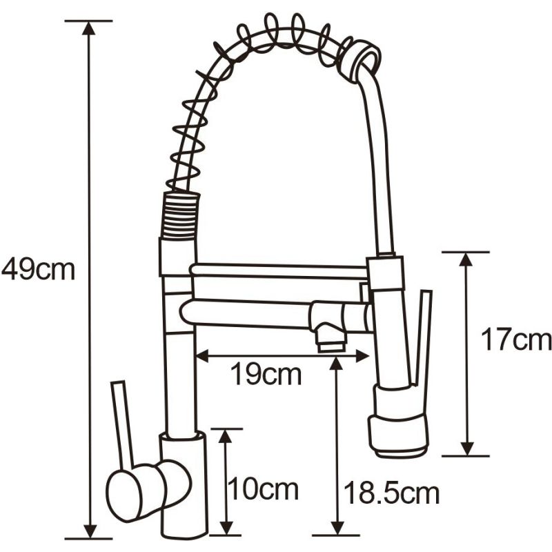 Mexen Corina køkkenarmatur i guld med udtrækkelig tud