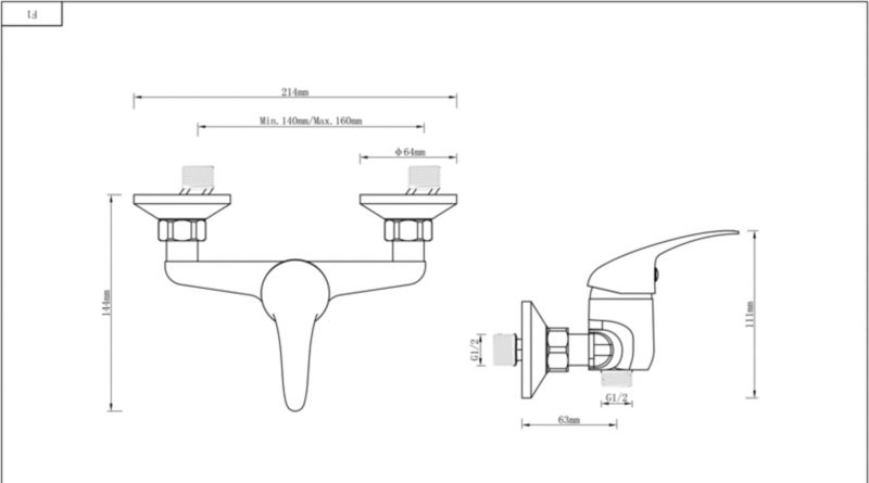 Arborg brusebatteri i krom