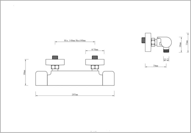 Termostatisk Brusebatteri Cavally Krom 297 mm | 3663602301325