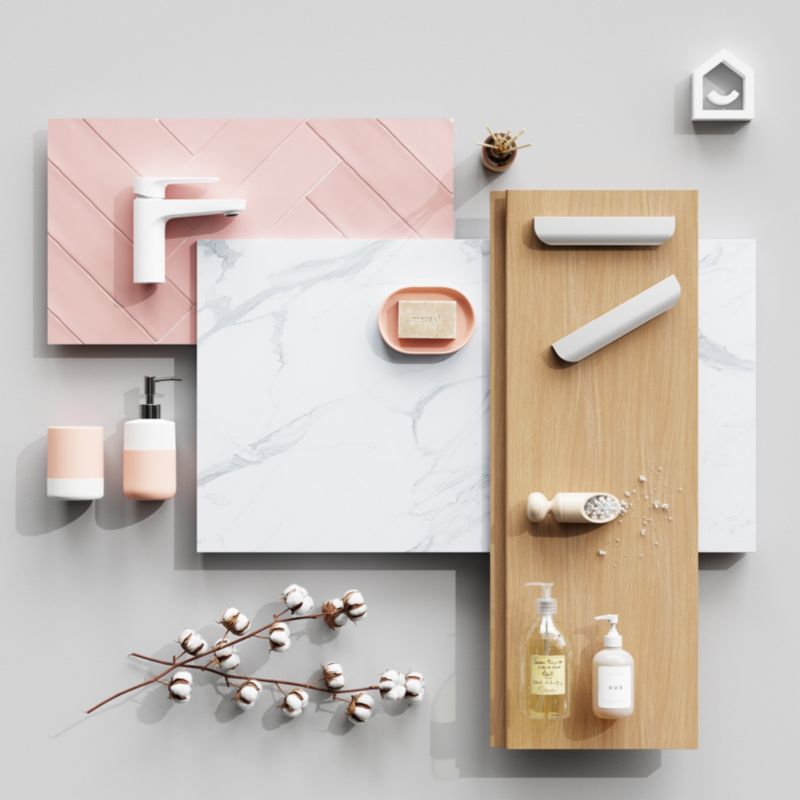 GoodHome Cavally mat-hvid vaskebatteri