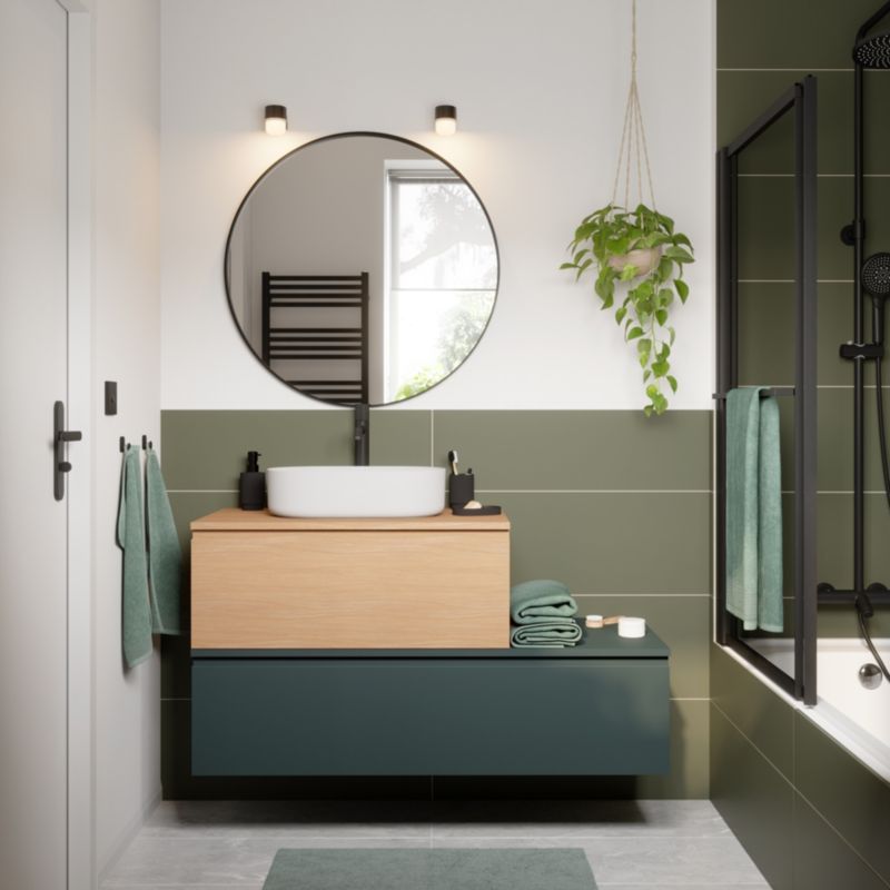 GoodHome Levanna XL bordmonteret vaskebatteri i mat-sort