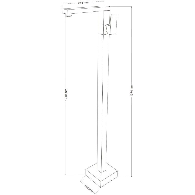 Mexen Urano gulvstående håndvaskarmatur i guld, 1 stk.