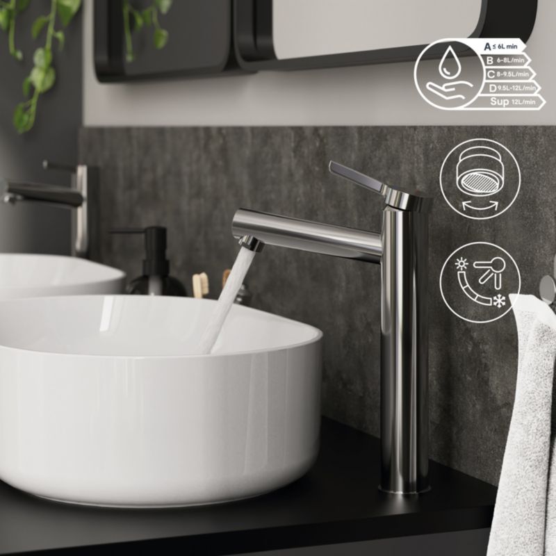 Høj vaskebatteri GoodHome Maza XL i krom