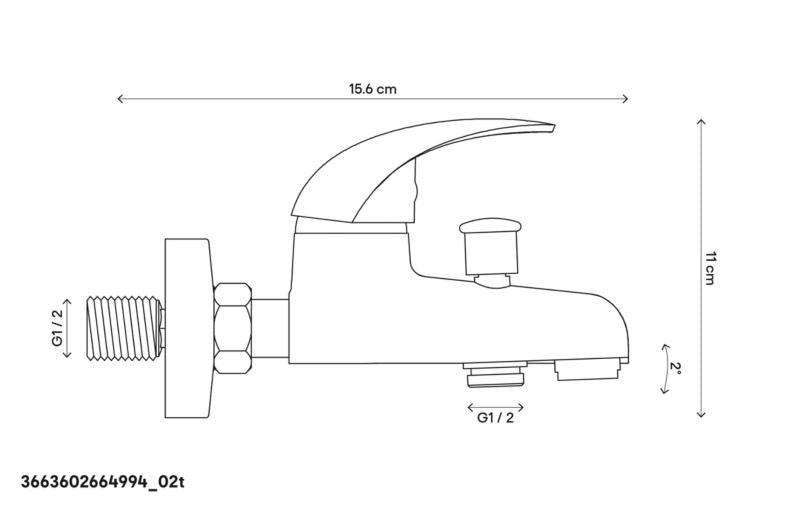 Badekarbatteri GoodHome Eidar krom
