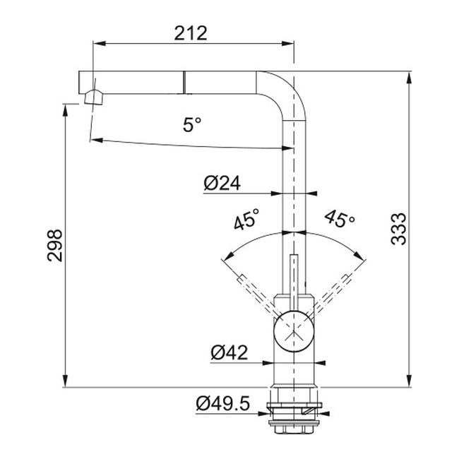 Franke Sirius L Pull-Out køkkenarmatur i krom / stengrå