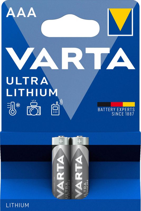 VARTA Ultra Lithium AAA-batterier 2 stk.