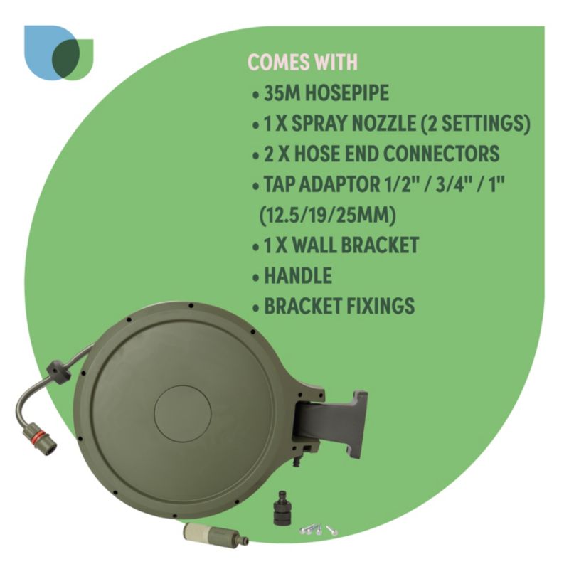 Selvoprullende Verve tromle med 35 m slange