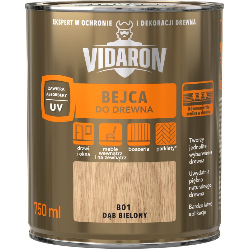 Vidaron bejdse til træ i farven hvidolieret eg 0,75 l