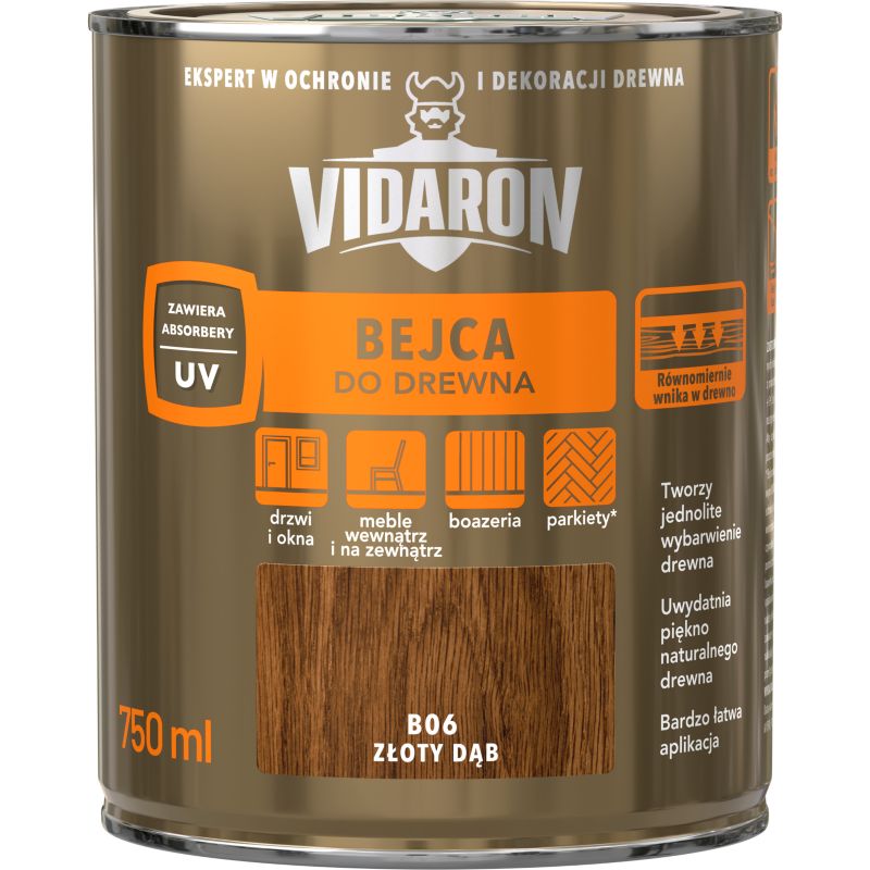 Vidaron træbejdse i farven gylden eg 0,75 l