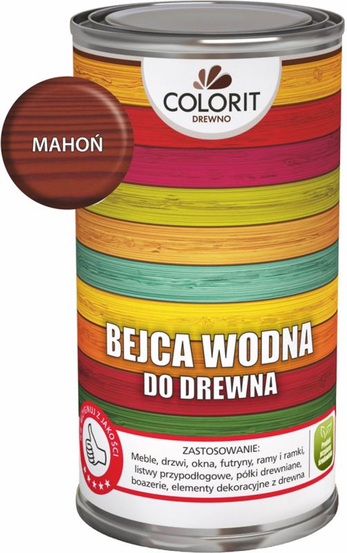 Colorit vandbaseret bejdse til træ mahogni 0,5 l