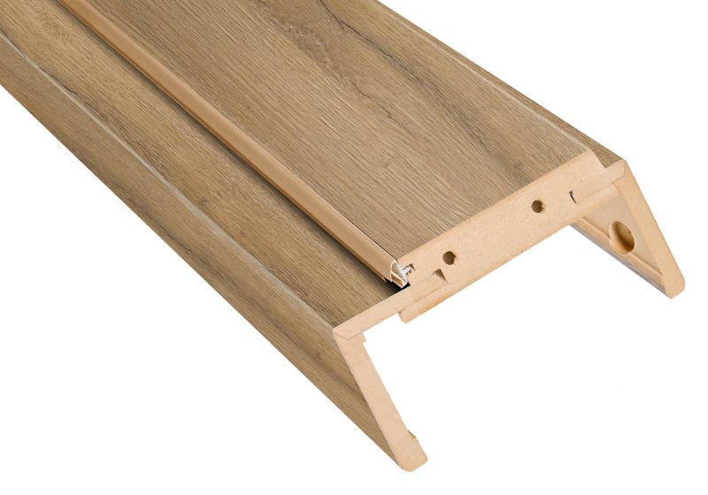 Justerbar karmbjælke 155-175 mm 80 til dør uden fals i egetræ Grandson