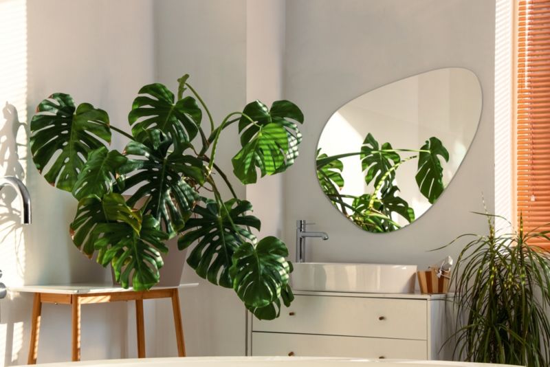 Moderne rammeløst Tulup-spejl 68 x 67 cm til makeup, 1 stk.