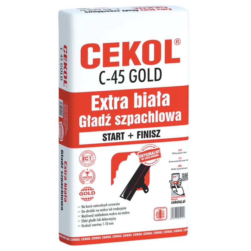 Hvid spartelmasse Cekol C-45 5 kg