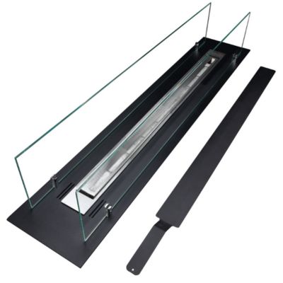 Indbygget biokamin BiokominkiGMT 100 cm mat-sort med glas, 1 stk.