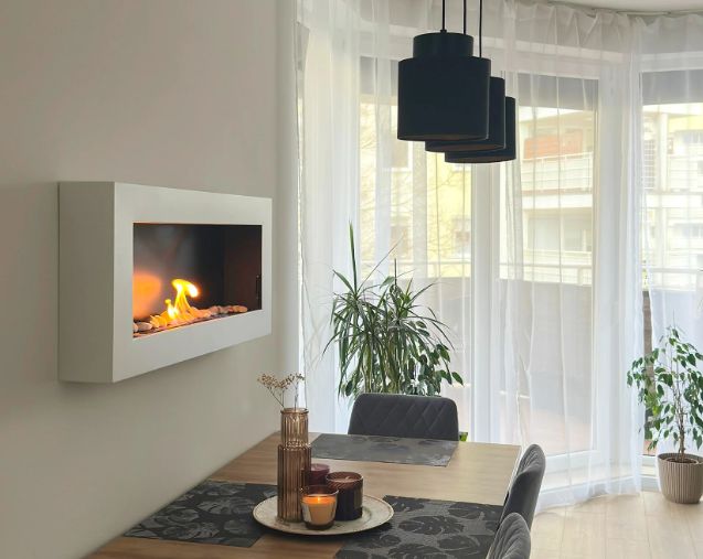 Biokamin BiokominkiGMT væghængt 900x400 Box hvid mat 1 stk.