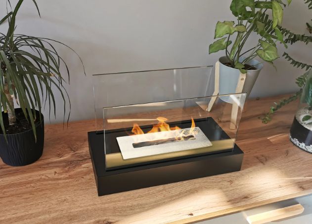 Biobrændeovn BiokominkiGMT fritstående Glow mat sort 1 stk.