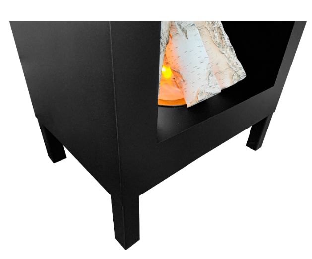 Fritstående Biopejs Kozen 44x31x136,1 cm Sort Mat