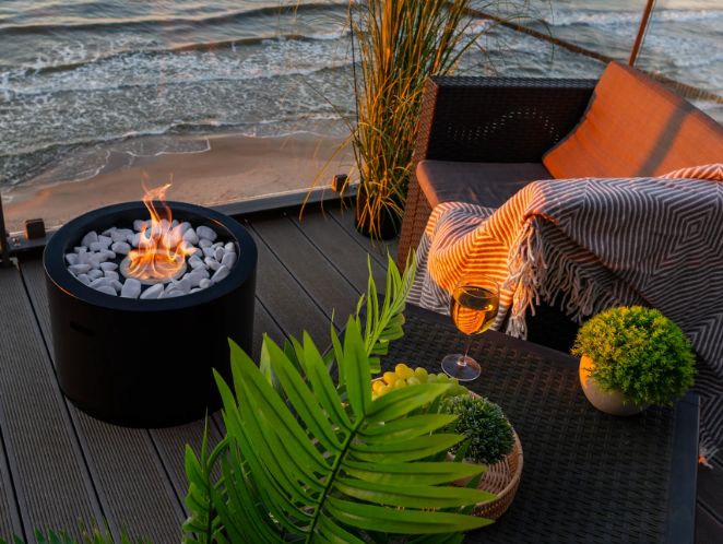 Fritstående biokamin BiokominkiGMT Moon mat-sort 1 stk.