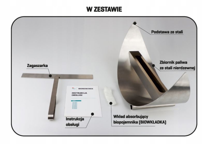 Biokamin DuraHealth BK-TT23 OMEGA 50x25x22 cm med slukker, 1 stk.