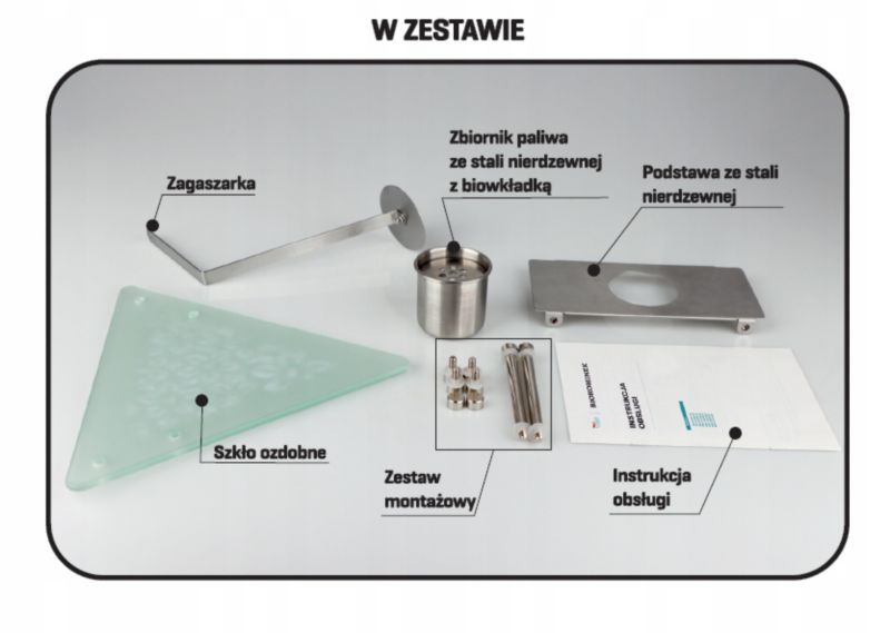 Biokamin DuraHealth BK107T-C Trigona 39 x 33 x 14 cm med medfølgende slukker, 1 stk.