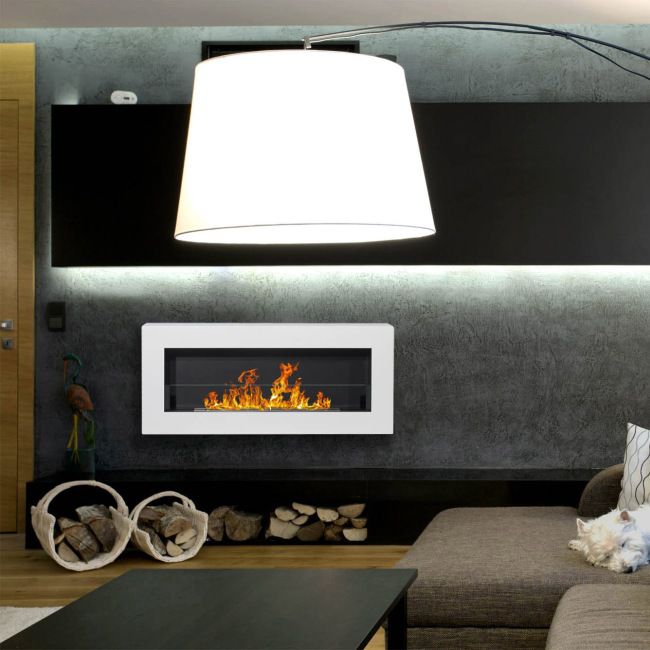 Vægmonteret biopejs Box med glas 900 x 400 mm hvid