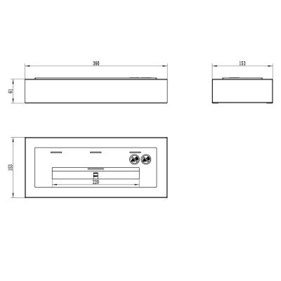 Biokaminindsats BiokominkiGMT brænde 36 cm, 1 stk.