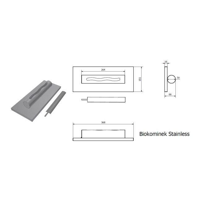 Fritstående Biopejs 36x15 cm Sort Blank