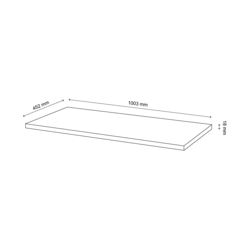 Cadelia badeværelsesbordplade 100 x 45,5 cm mat sort