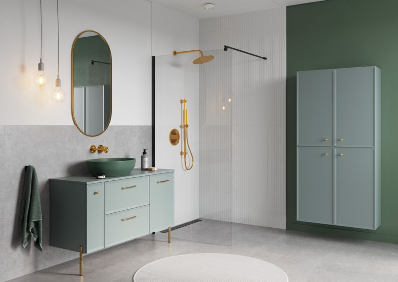 Cersanit universalt badeværelsesbordplade 120 x 45 cm mat grøn