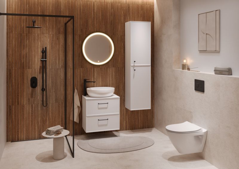 Cersanit universelt badeværelsesbordplade 60 x 45 cm mat hvid