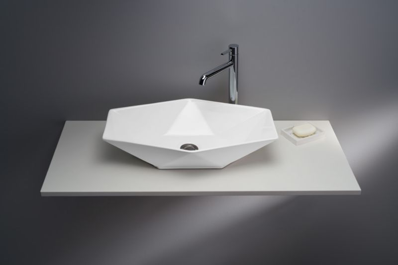 Knap Snow badeværelsesbordplade 60,4 x 45,3 x 2 cm hvid