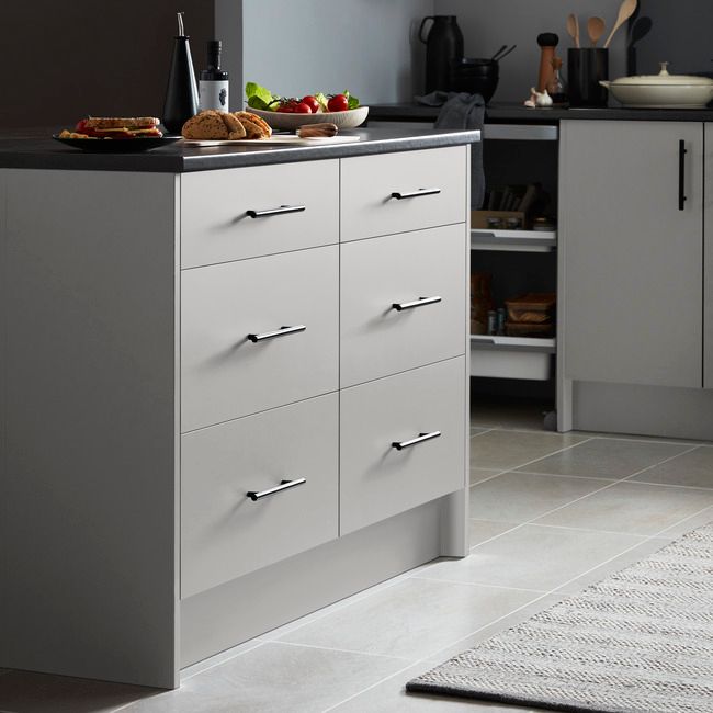 GoodHome Balsamita maskeringspanel til køkkenskab med hvidevarer 59,7 x 11,5 cm mat grå