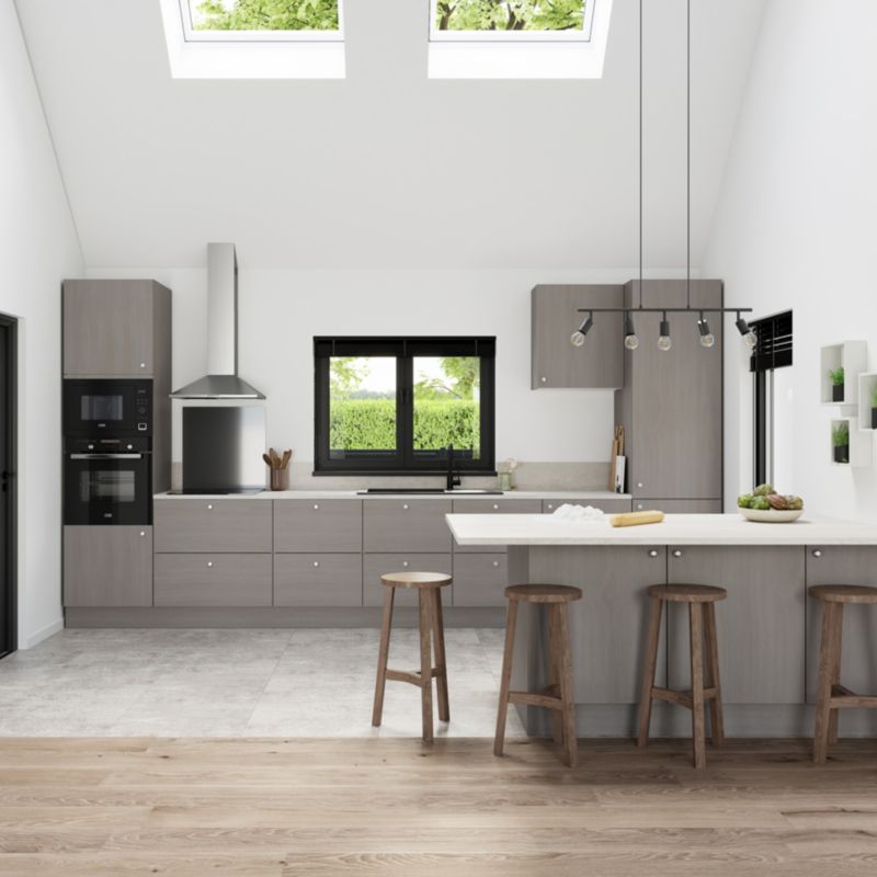 GoodHome Chia skjulepanel til køkkenskab med hårde hvidevarer 59,7 x 11,5 cm grå eg