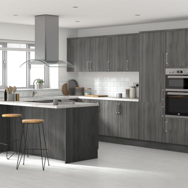 GoodHome Chia maskeringspanel til køkkenskab med hvidevarer 59,7 x 5,8 cm i grå eg