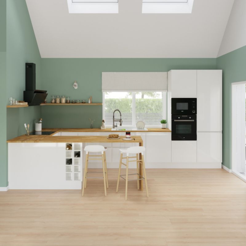 GoodHome Garcinia maskeringspanel til køkkenskab med hvidevarer 59,7 x 11,5 cm i hvid højglans