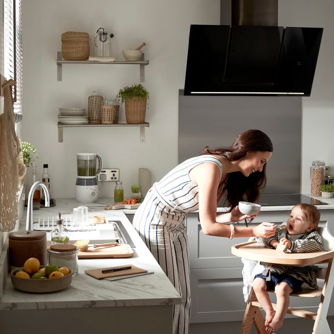 GoodHome Garcinia maskeringspanel til køkkenskab med hvidevarer 59,7 x 11,5 cm grå sten