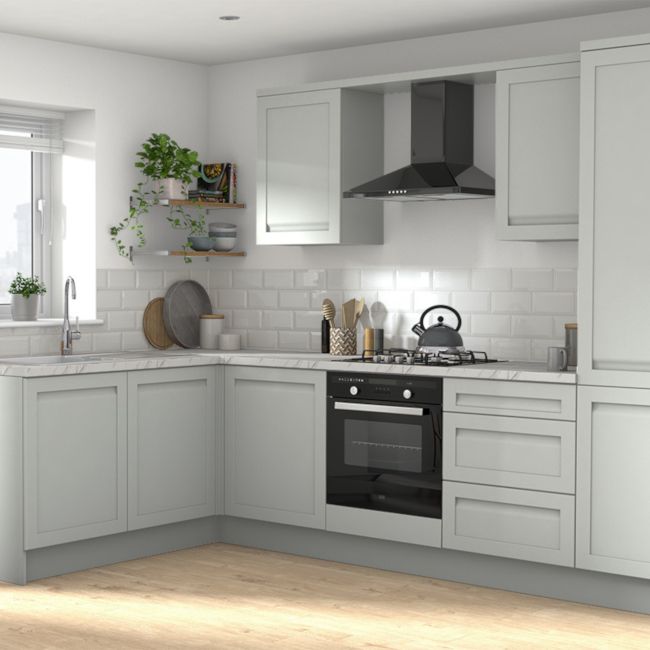 GoodHome Garcinia maskeringspanel til køkkenskab med hvidevarer 59,7 x 11,5 cm grå sten