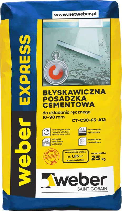 Weber Saint-Gobain Express 25 kg hurtig hærdende cementgulv