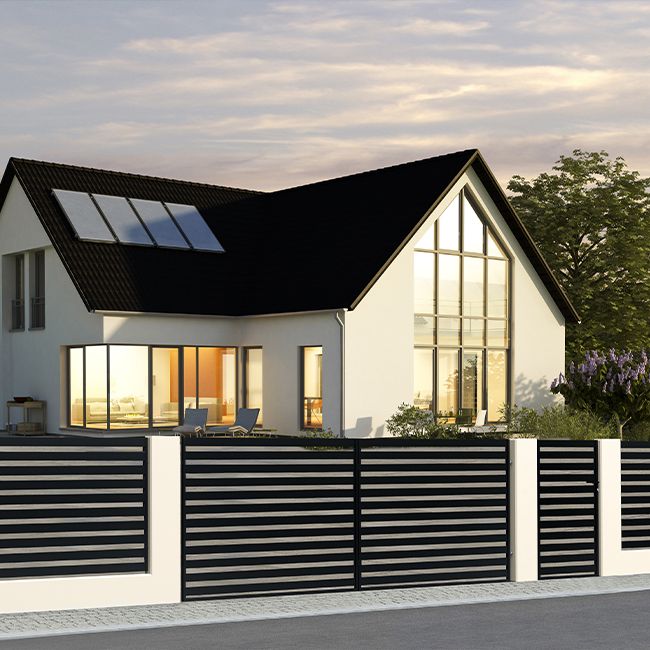 Dobbeltdørslåge Polbram Steel Group Lara 2 400 x 154 cm sort